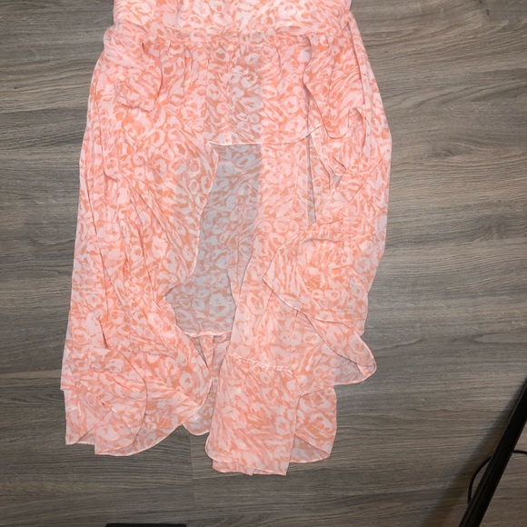 Pink Maxi Dress Hi-Low Ruffles Size Small - Picture 3 of 5